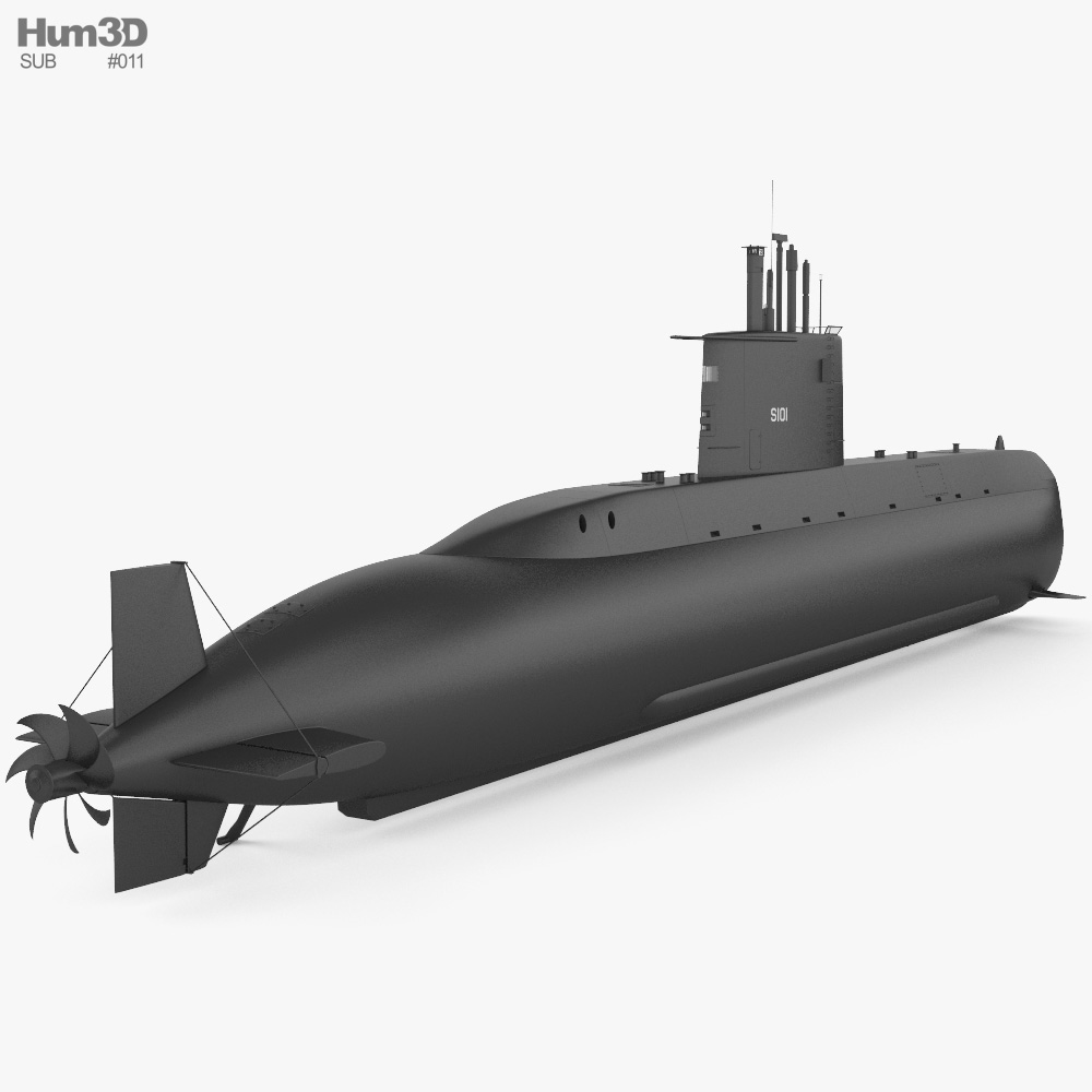 Type 209 Submarino Modelo 3d