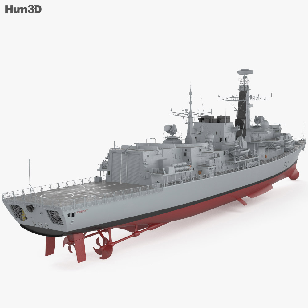 Type 23 frigate 3D model - Ship on Hum3D