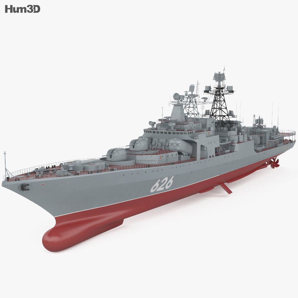 Великий протичовновий корабель проекту 1155 3D модель