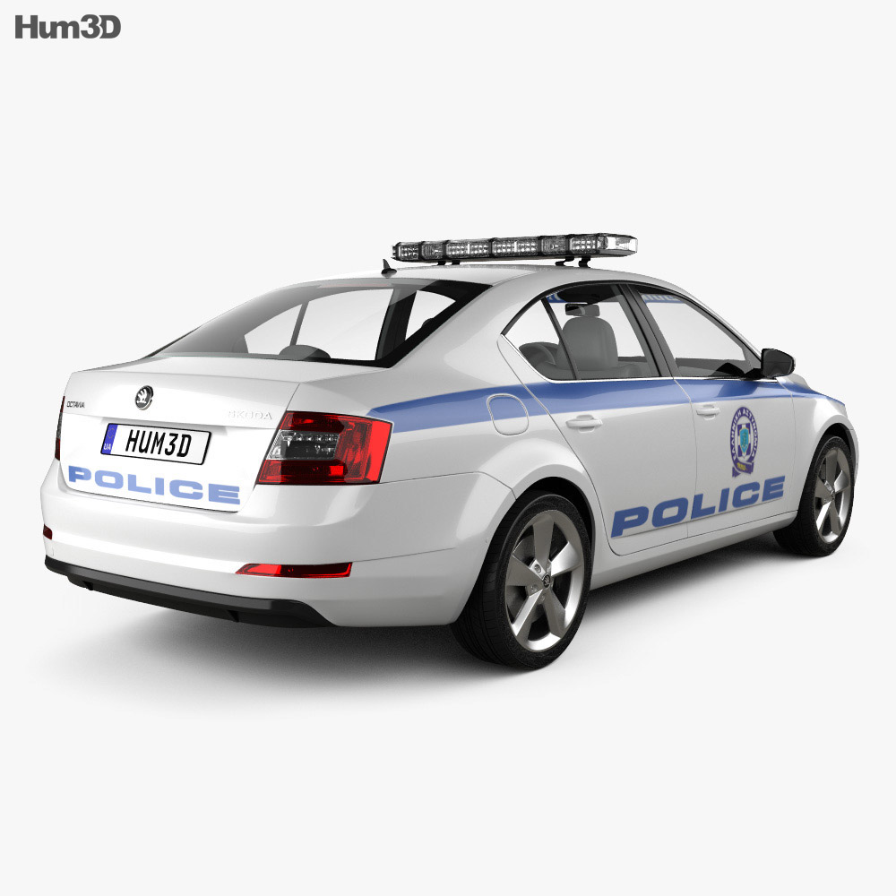 Skoda Octavia Police Greece liftback 2018 3d model back view