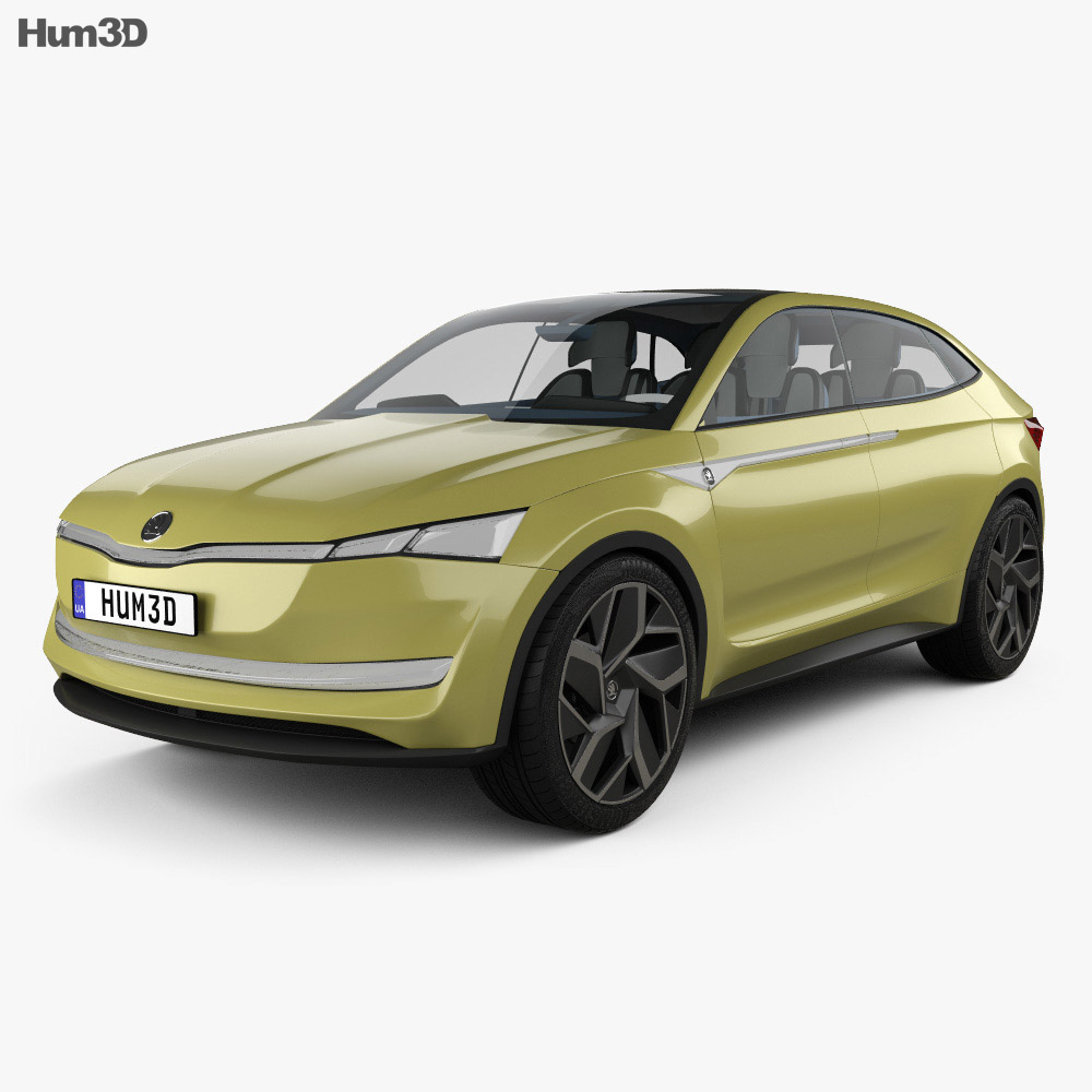 Skoda Vision E With Hq Interior 2017 3d Model Vehicles On Hum3d