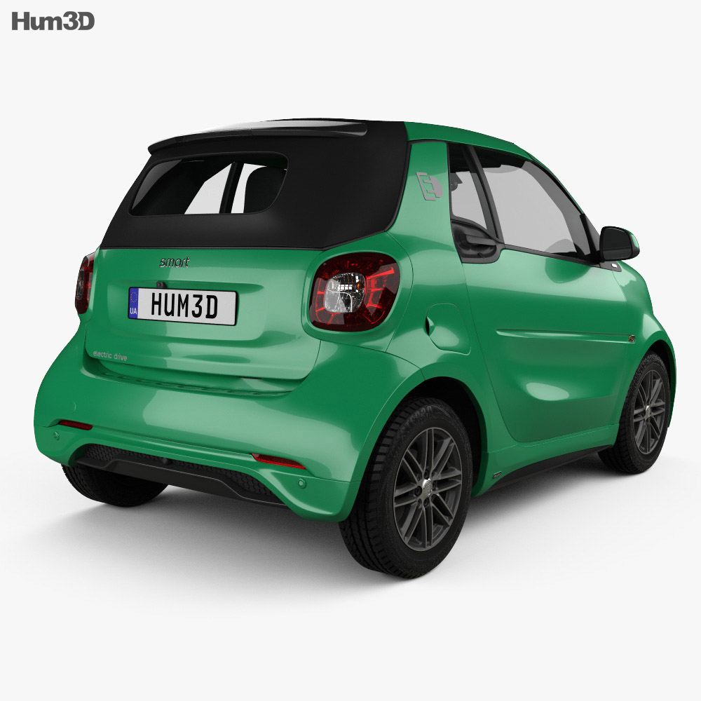 Smart ForTwo Brabus Electric Drive cabriolet 2020 3d model back view