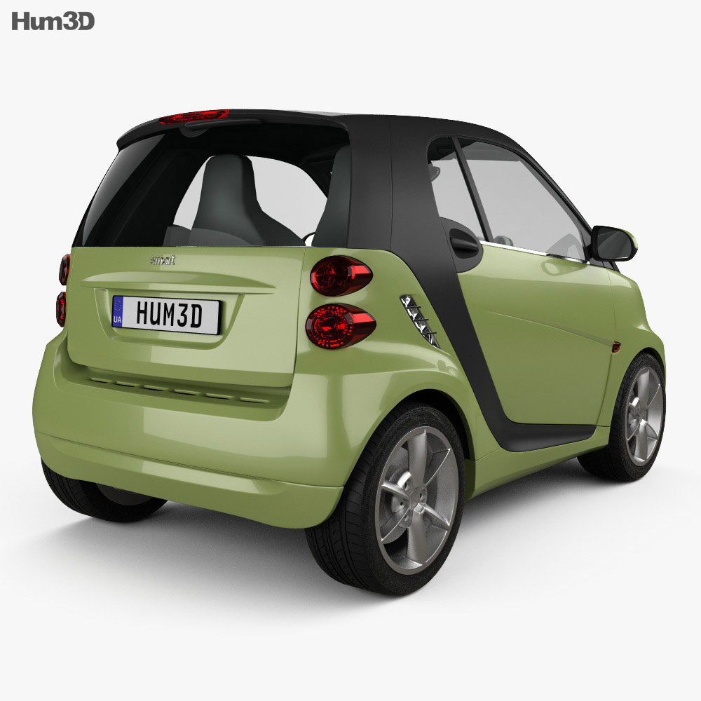 Smart Fortwo 2012 3d model back view