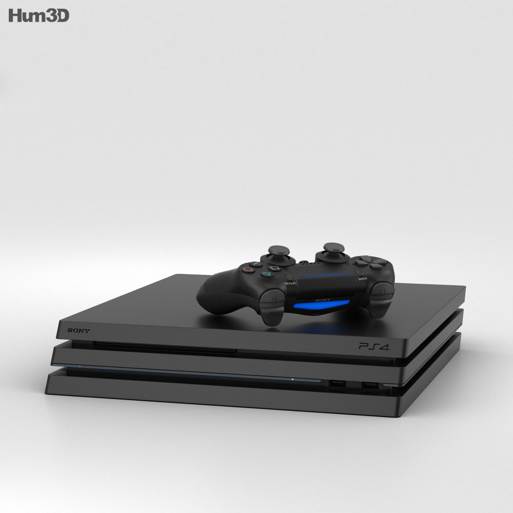 Sony PlayStation 4 Pro 3D模型- 电子产品on Hum3D