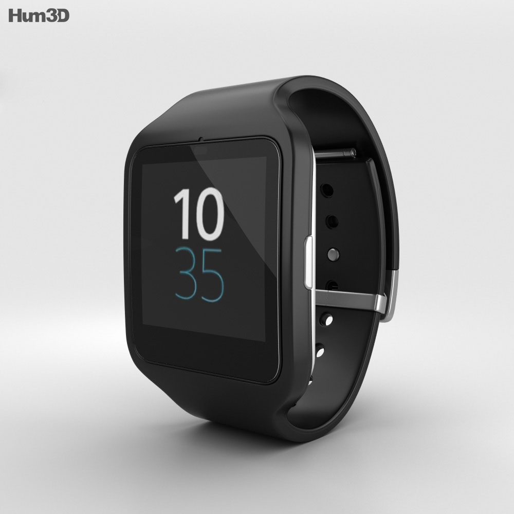 Sony SmartWatch 3 SWR50 黑色的3D模型