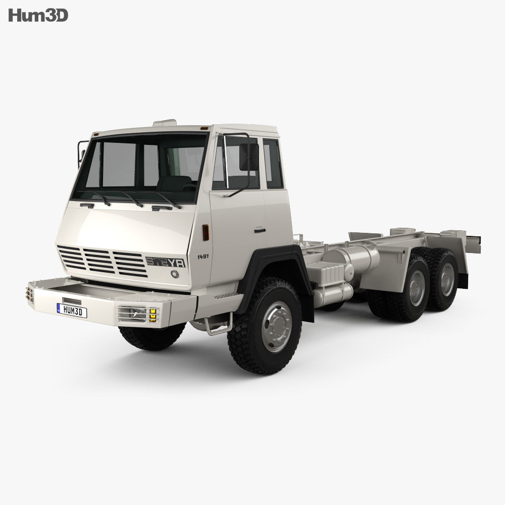Steyr Plus 91 1491 Chassis Army Truck 1978 3Dモデル