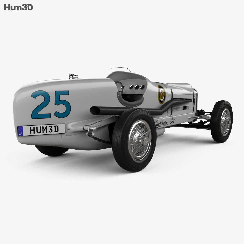 Studebaker Indy 500 1932 3D模型 后视图