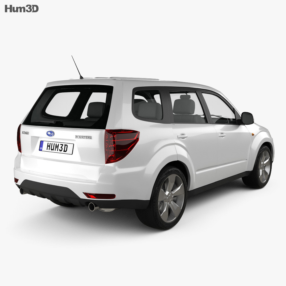 Subaru Forester 2008 3d model back view