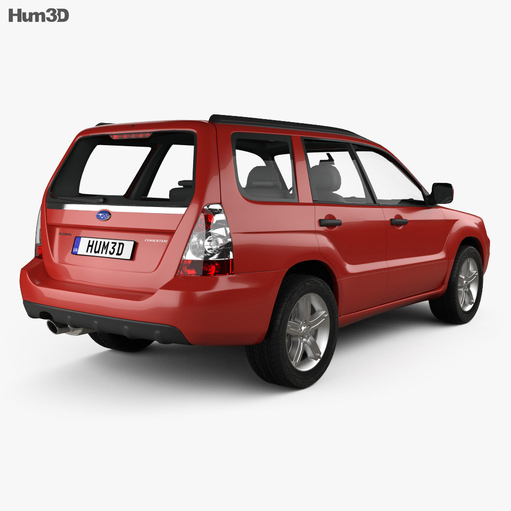 Subaru Forester 2008 3D модель back view