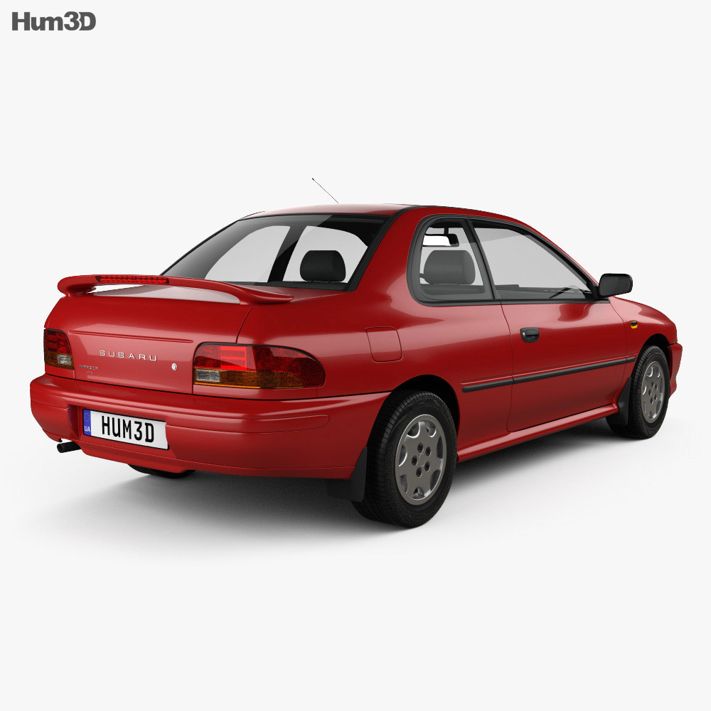Subaru Impreza Coupe 2001 3D模型 后视图