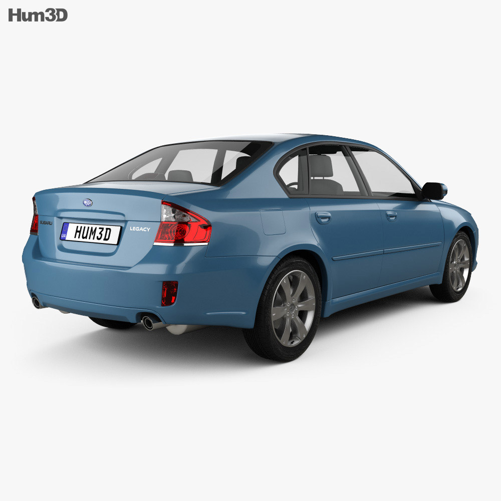 Subaru Legacy 2009 3d model back view