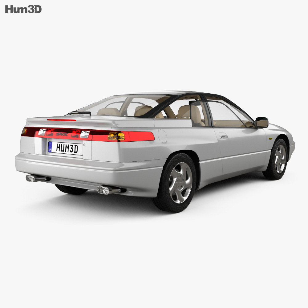Subaru SVX з детальним інтер'єром 1997 3D модель back view
