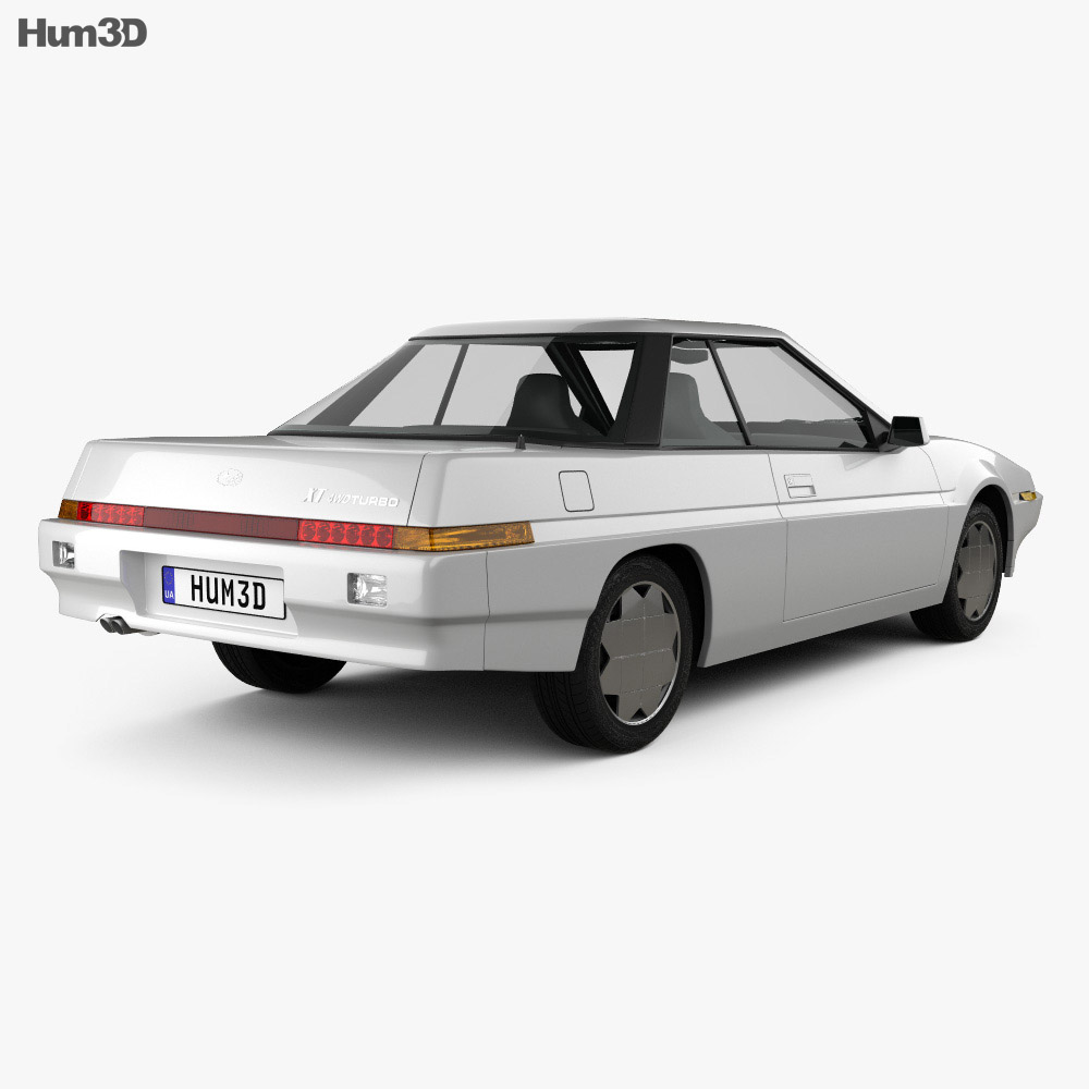 Subaru XT 1991 3D模型 后视图