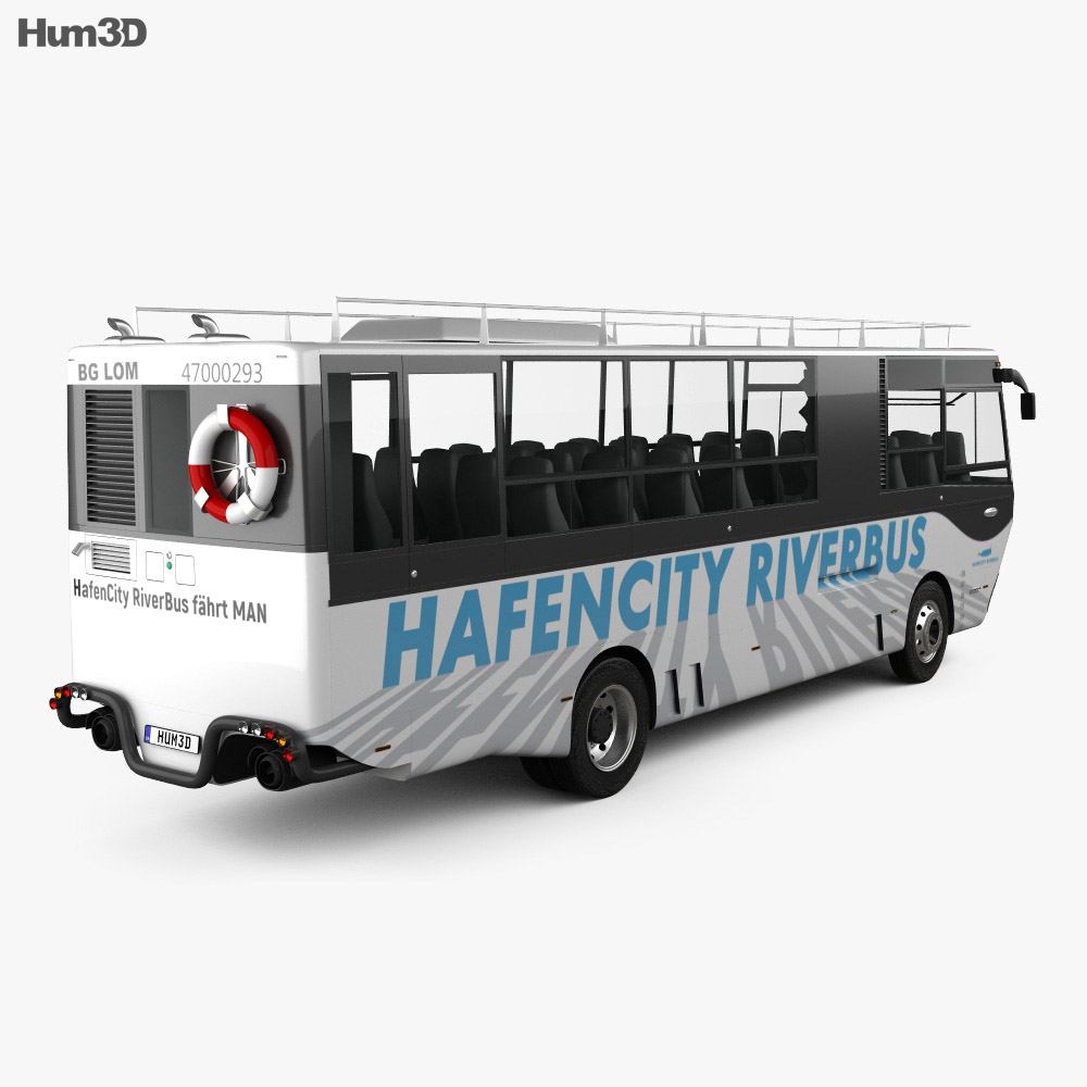 Swimbus Hafencity Riverbus 2016 3d model back view