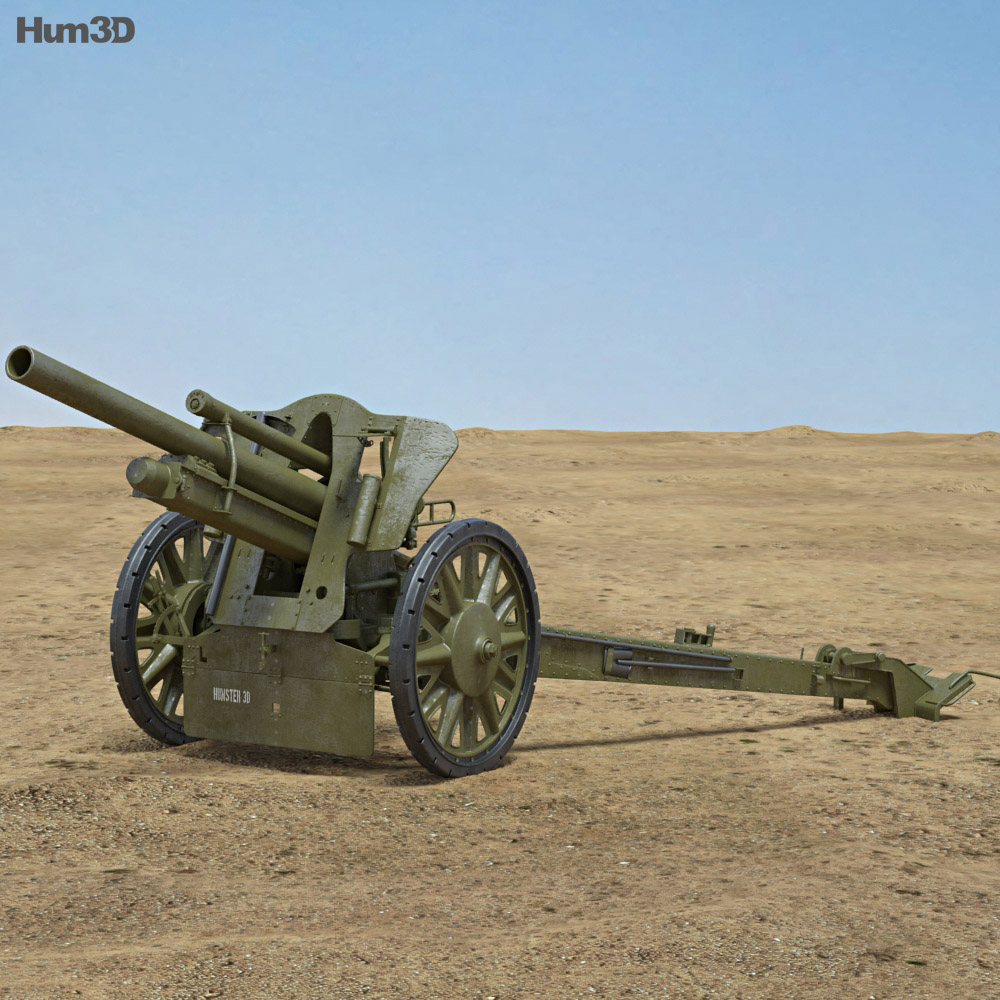 10.5 cm leFH 18 Light Howitzer 3Dモデル