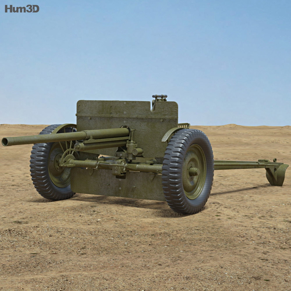 37 mm Gun M3 3D model - Military on Hum3D