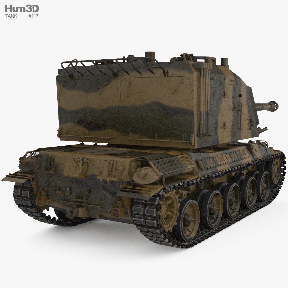 AMX-30 AuF1 3D 모델  back view