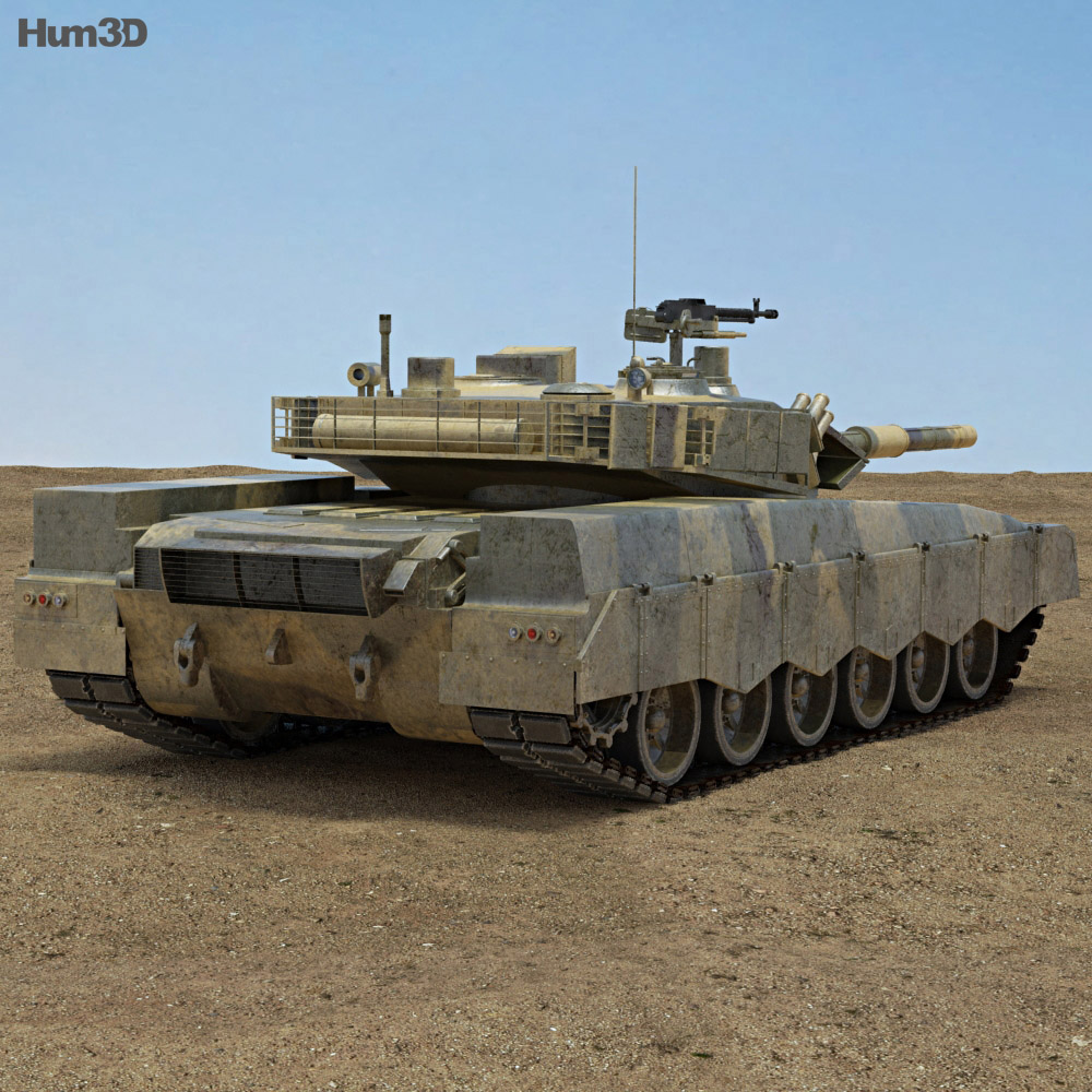 Al-Khalid MBT-2000 Modello 3D vista posteriore