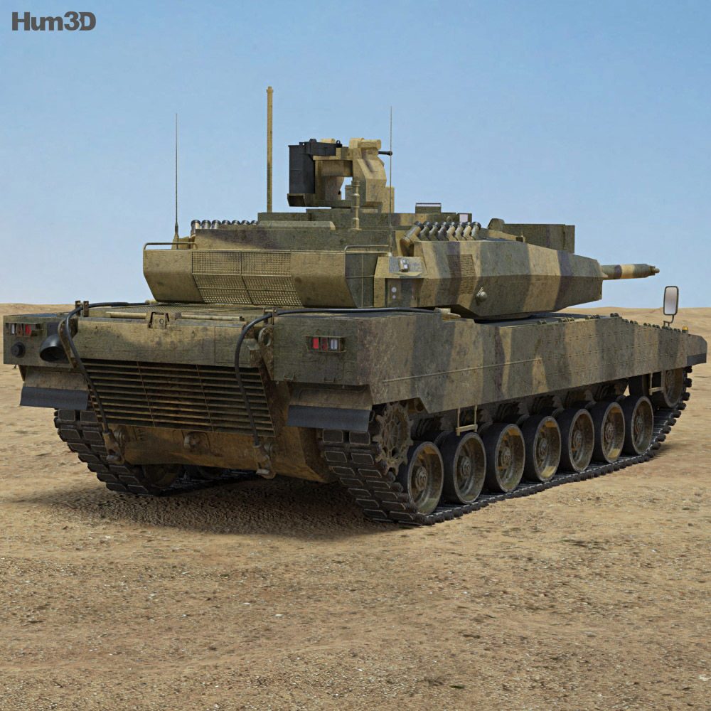 Altay танк 3D модель back view