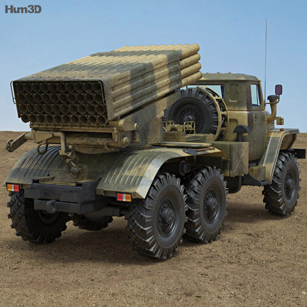 BM-21 Grad 3D-Modell Rückansicht