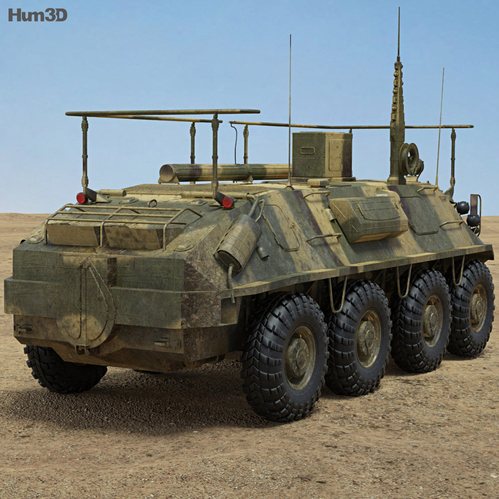 BTR-60PU 3Dモデル 後ろ姿