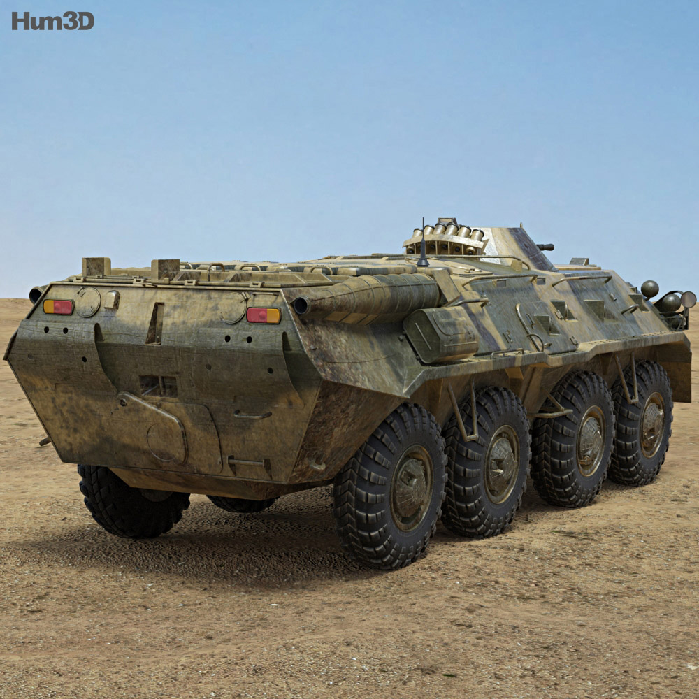 BTR-80 Modelo 3d vista traseira