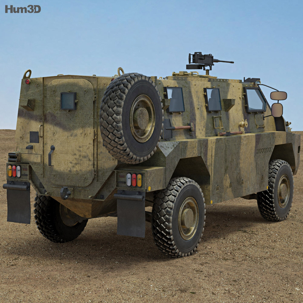 Bushmaster Protected Mobility Vehicle 3Dモデル 後ろ姿