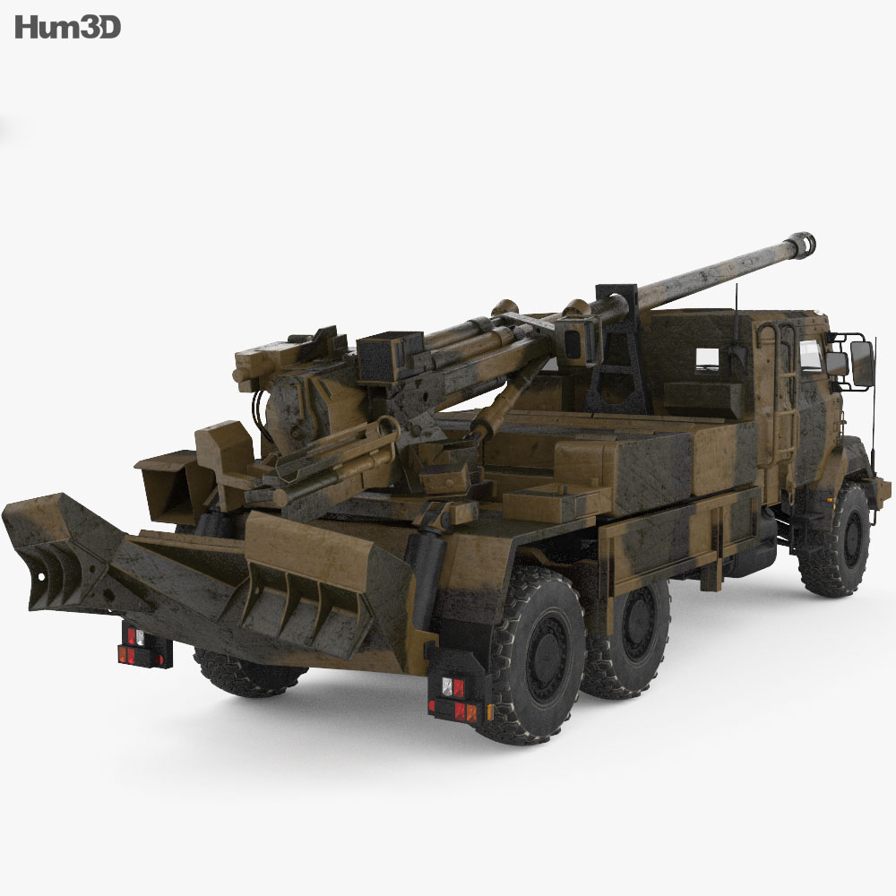 CAESAR self-propelled Howitzer 3d model back view