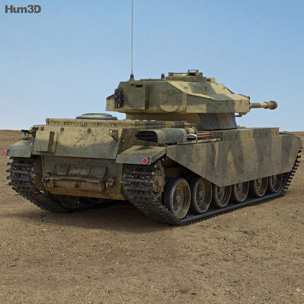 Centurion Panzer 3D-Modell Rückansicht