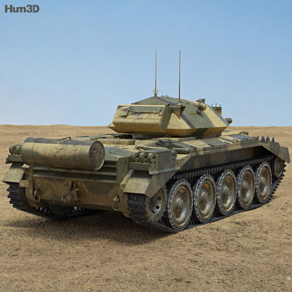 十字軍坦克 (Mk III) 3D模型 后视图