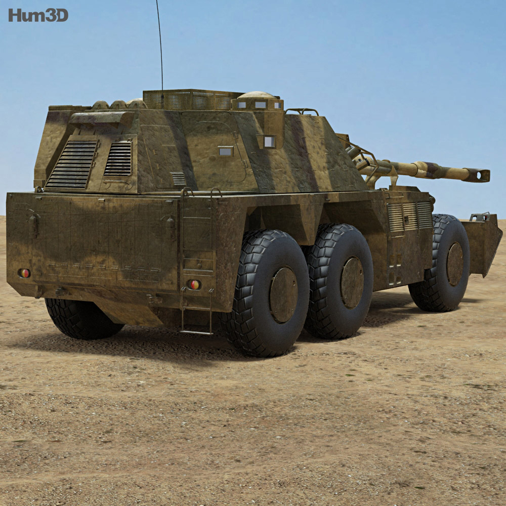G6 Rhino Самохідна артилерійська установка 3D модель back view