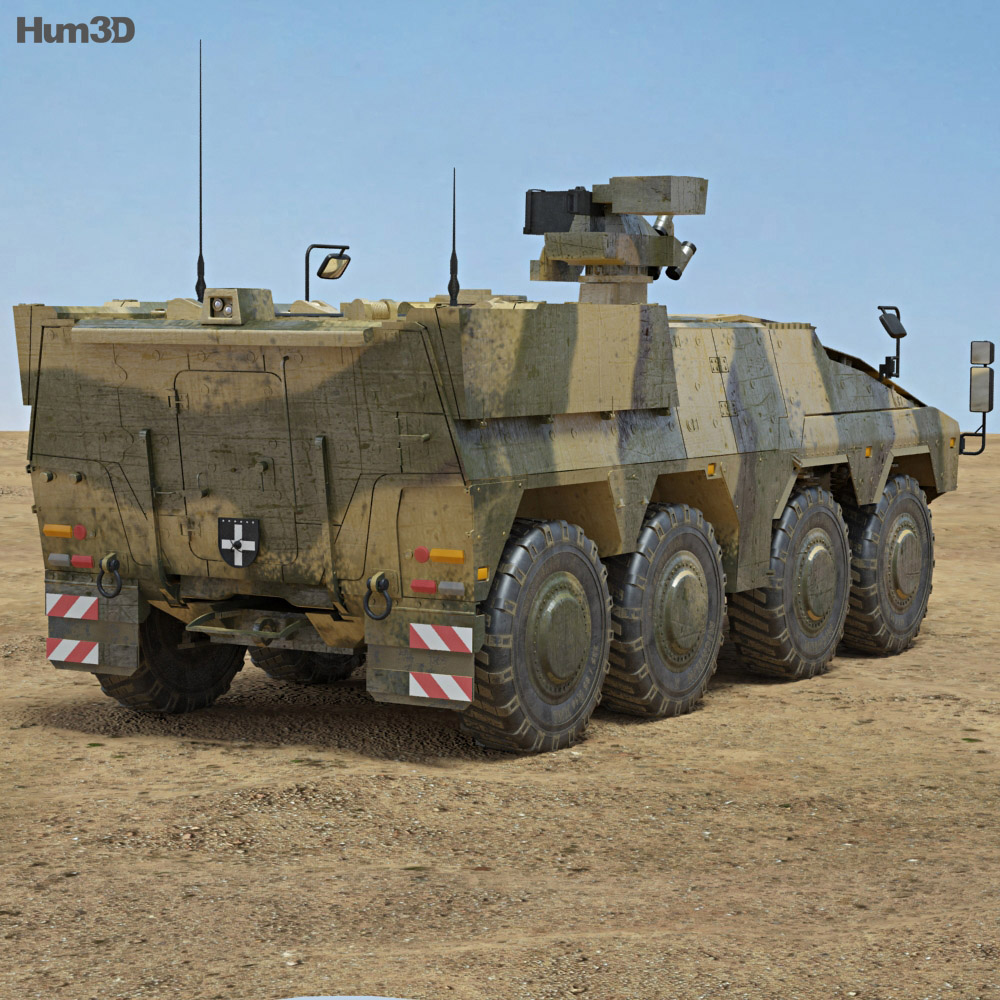 Boxer veicolo corazzato Modello 3D vista posteriore