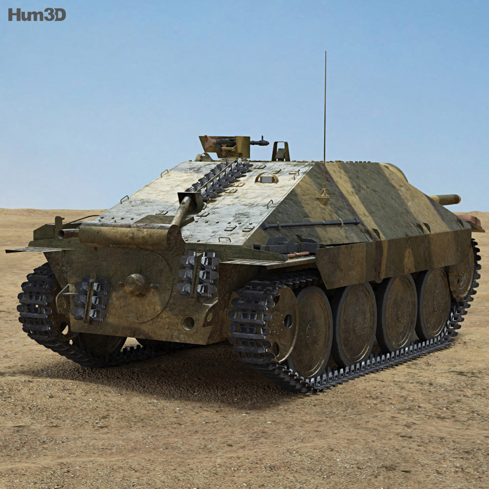 Jagdpanzer 38 Hetzer Modello 3D vista posteriore