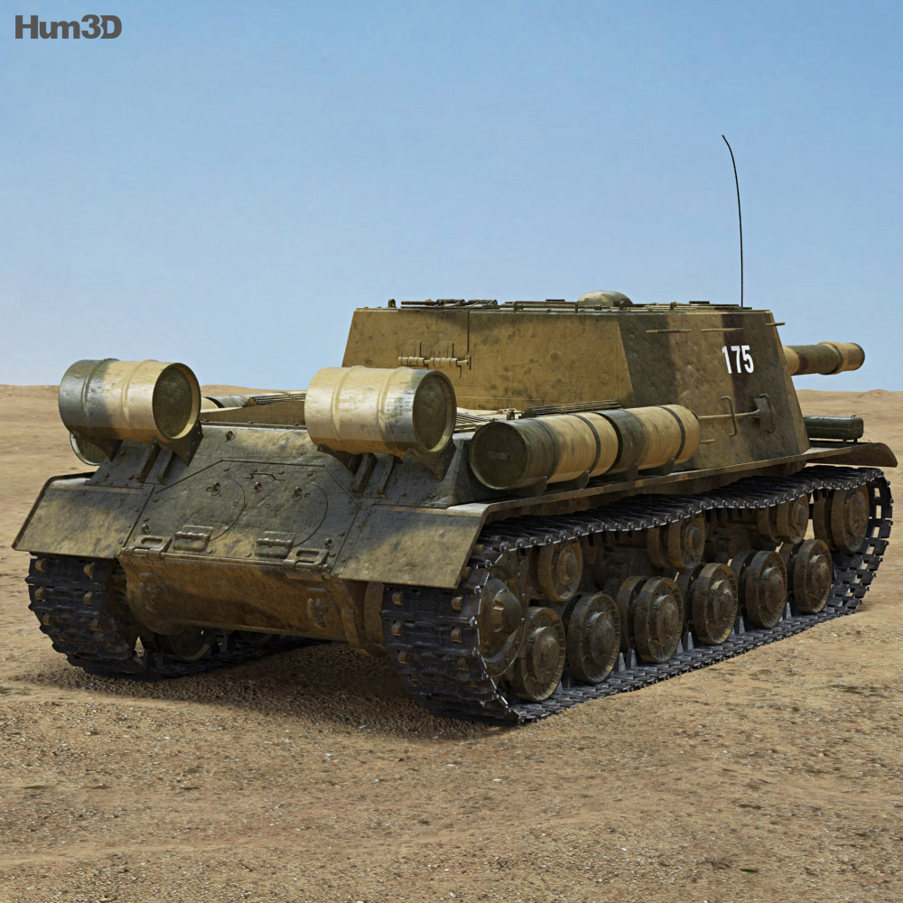 ISU-152式重型突擊炮 3D模型 后视图