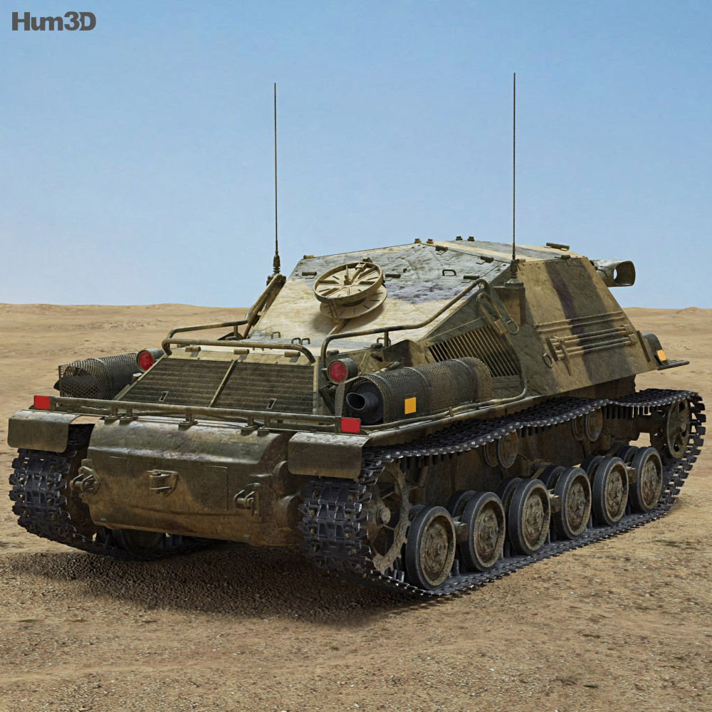 Infanterikanonvagn 103 3D модель back view