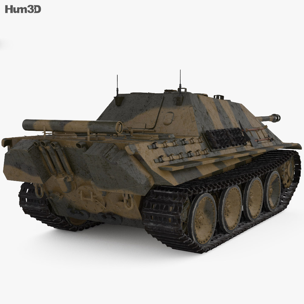 Jagdpanther Cacciacarri Modello 3D vista posteriore