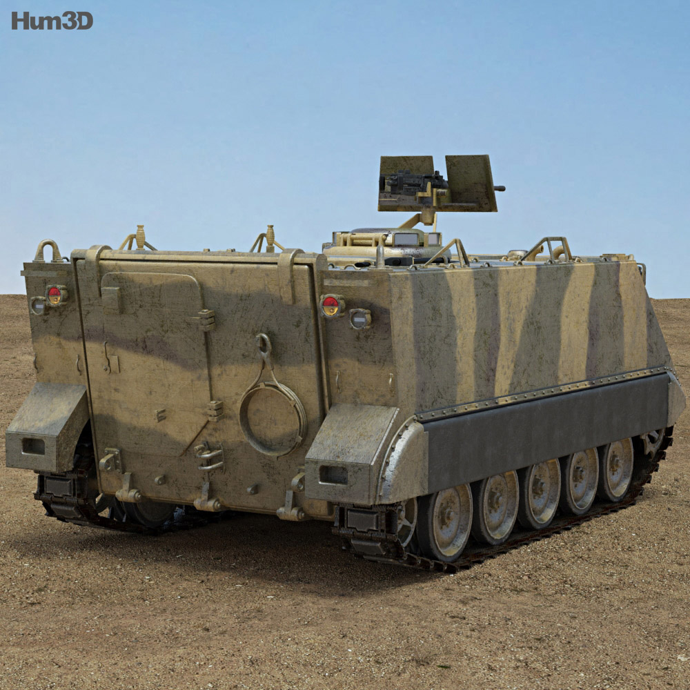 M113 Armored Personnel Carrier 3d model back view