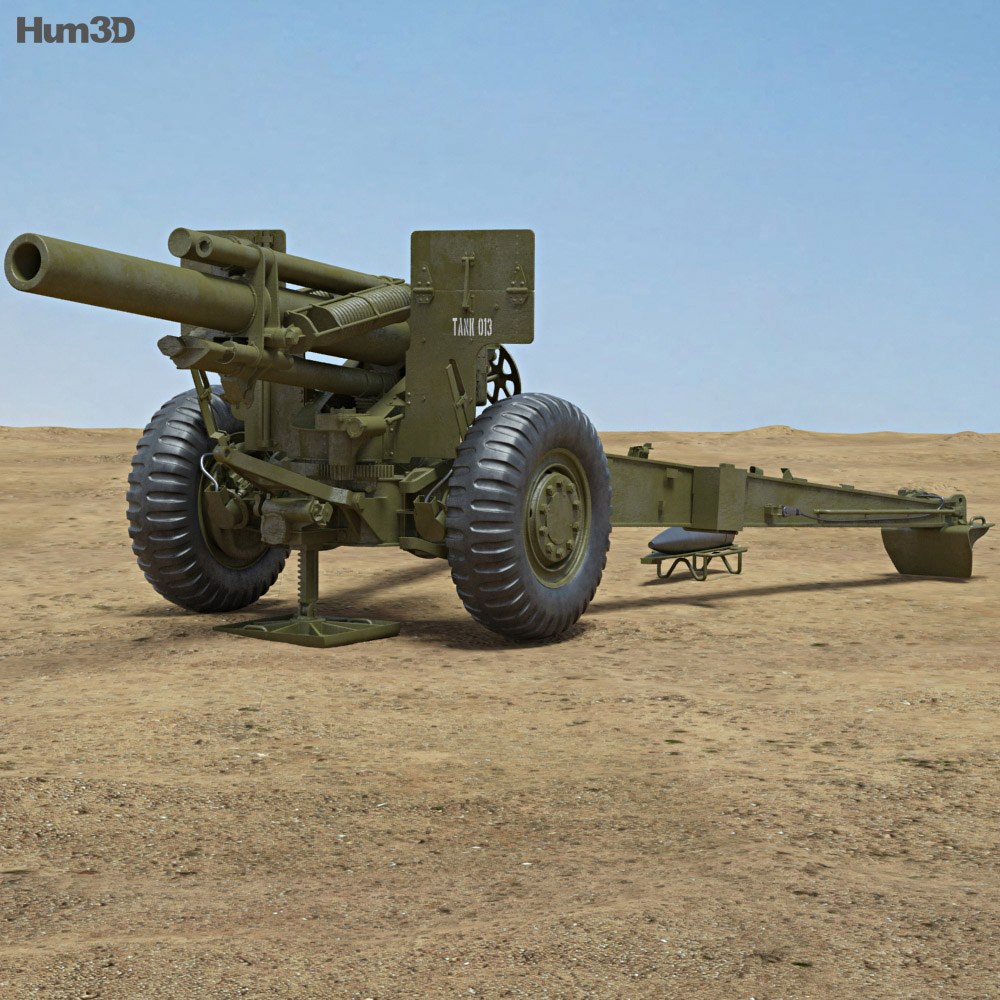 Obús M114 155 mm Modelo 3D