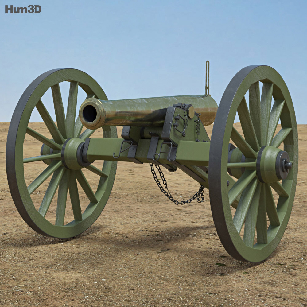 Model 1857 12-Pounder Napoleon Cannon 3d model