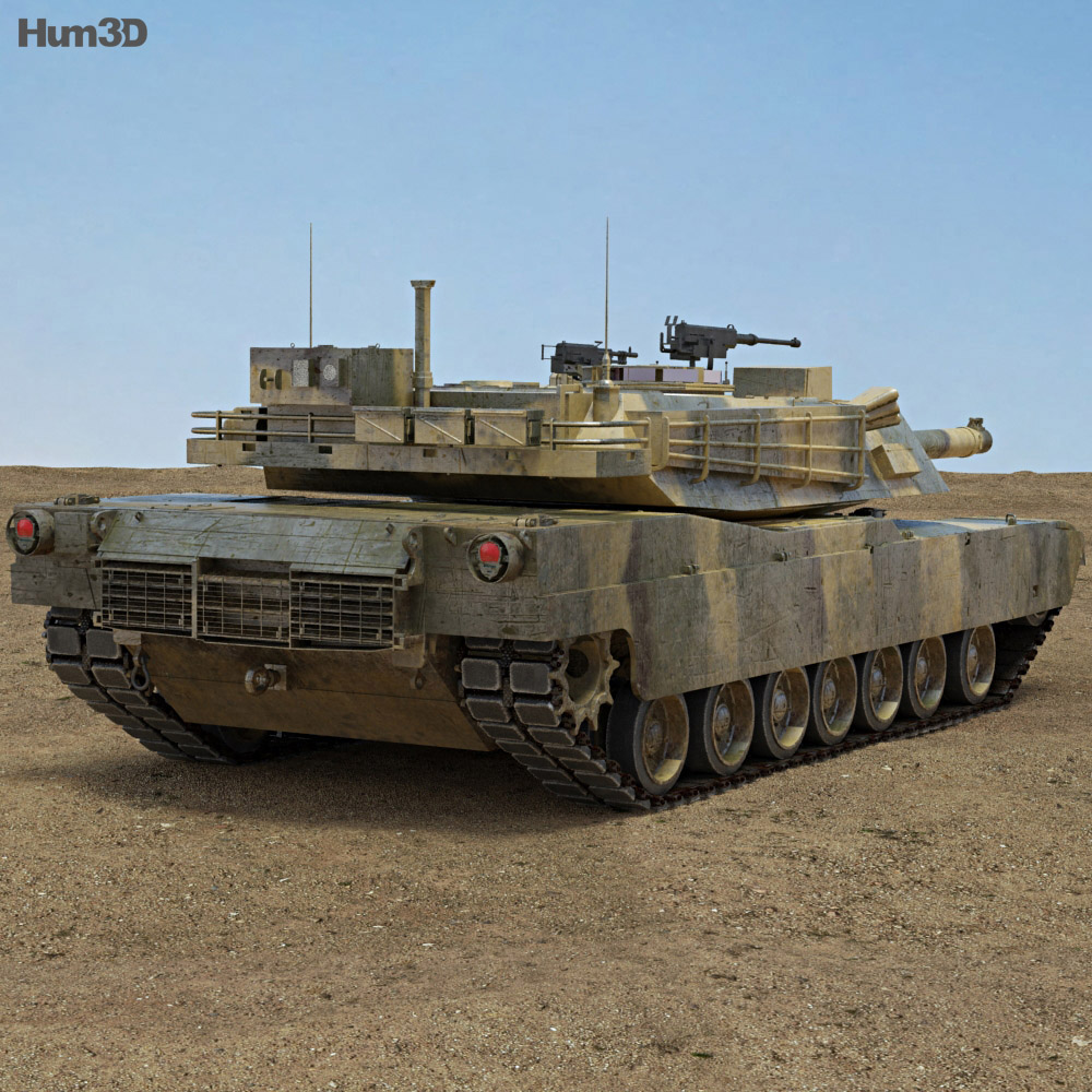 M1A2 Abrams 3d model back view