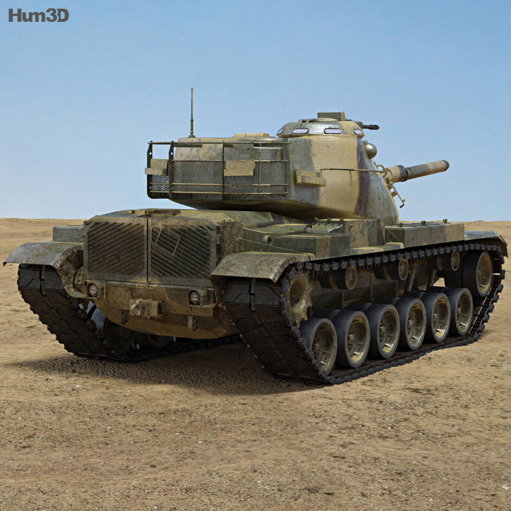M60 Patton Modelo 3d vista traseira