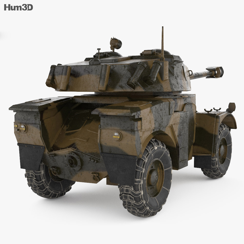 Panhard AML-90 3D模型 后视图