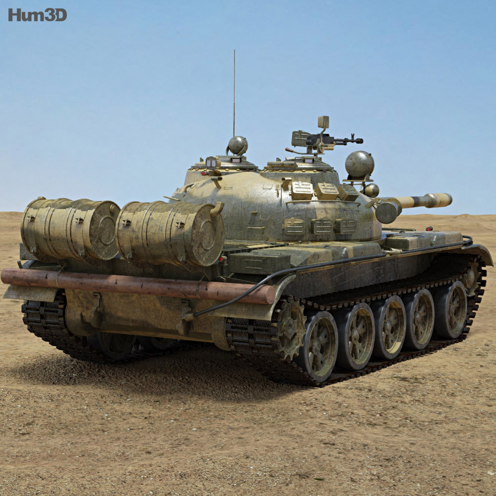 T-55 3d model back view