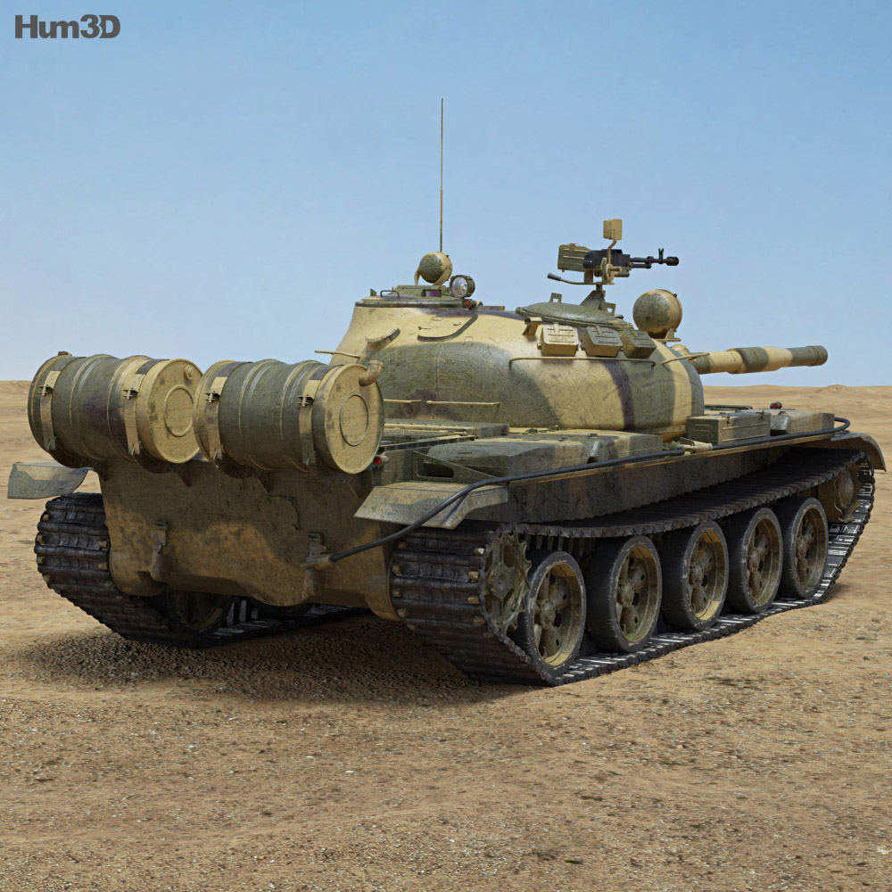 T-62 3d model back view