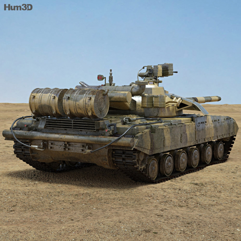 T-64BM Bulat 3d model back view
