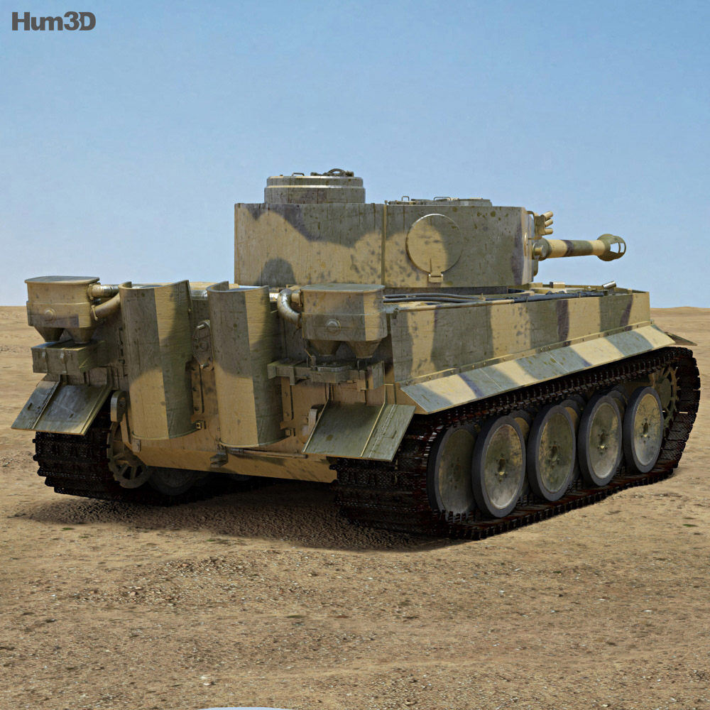 虎I戰車 3D模型 后视图