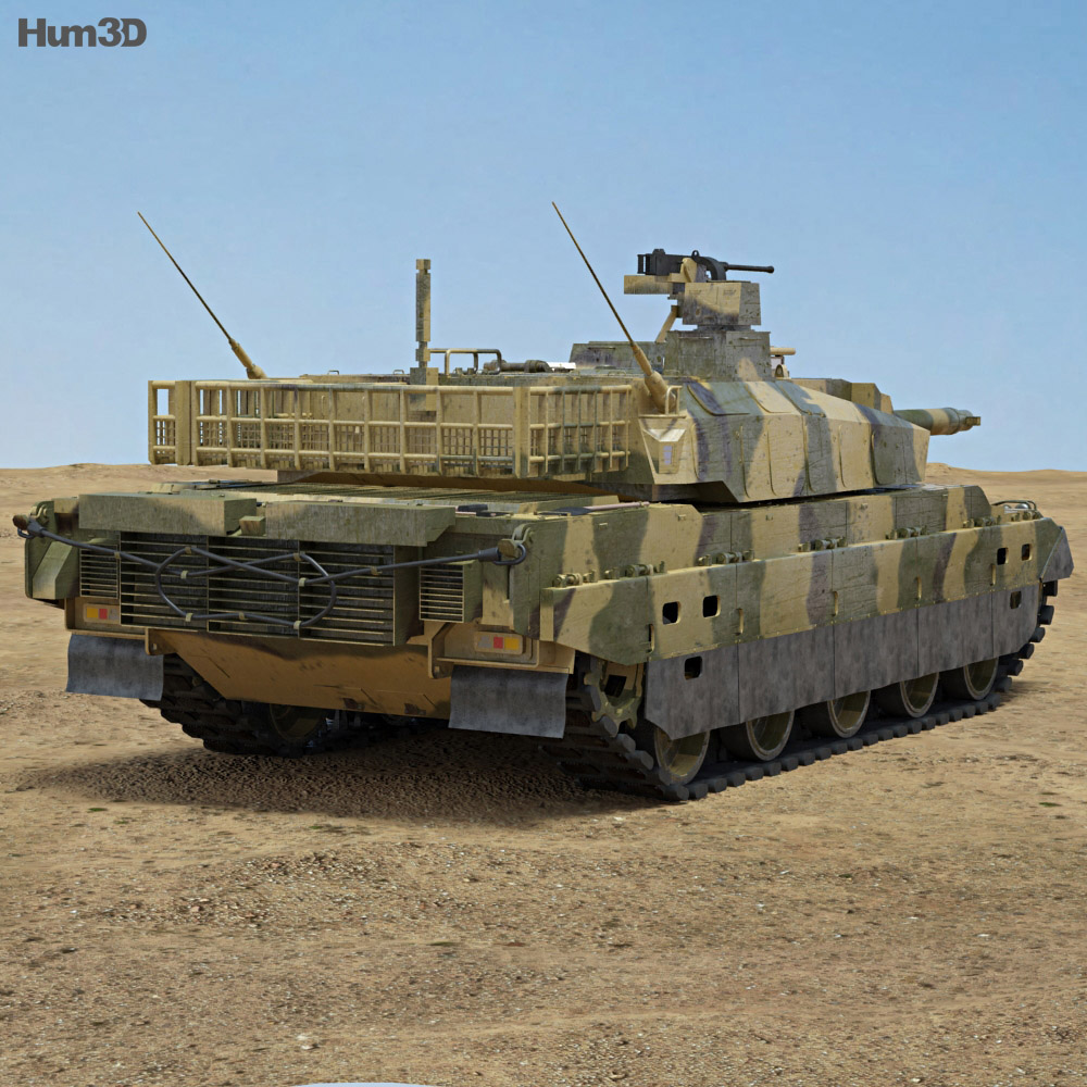 Type 10 Tank 3d model back view