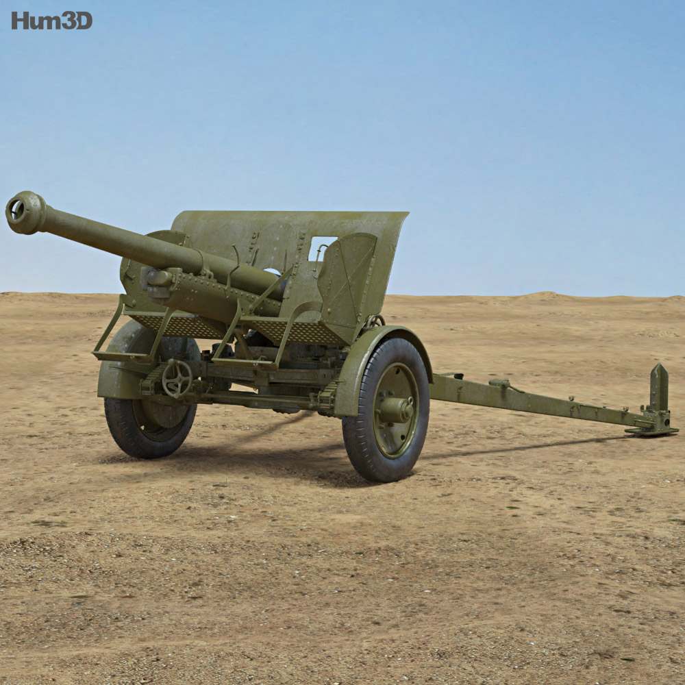 75-мм польова гармата Тип 90 3D модель