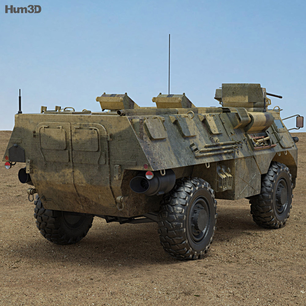 VAB Armoured Personnel Carrier Modello 3D vista posteriore