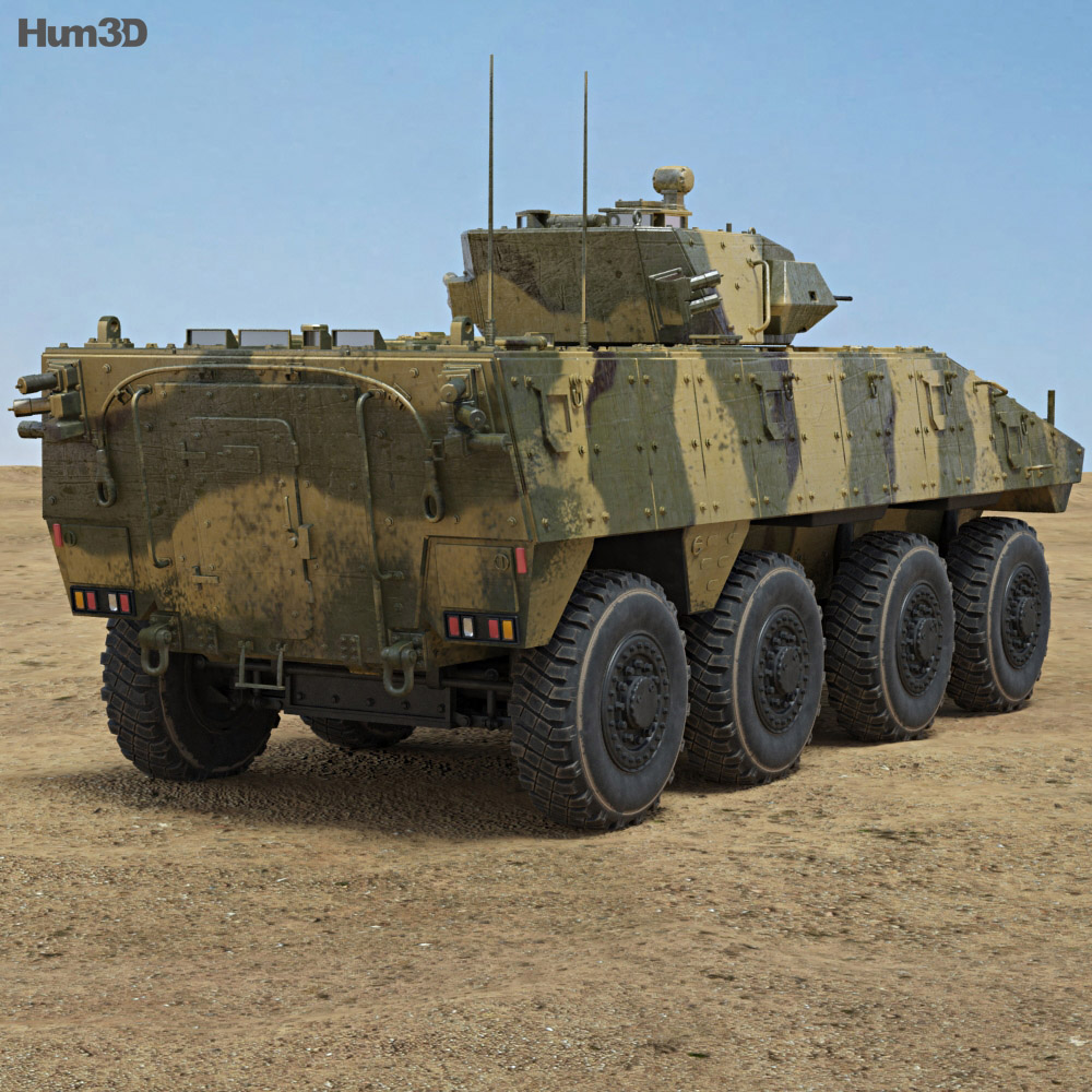 VBCI Infantry Vehículo de Combate Modelo 3D vista trasera
